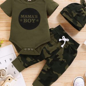Baby Boy “Mama’s Boy” Camo Outfit